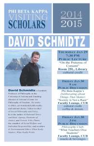 David Schmidtz 3 Event Agenda